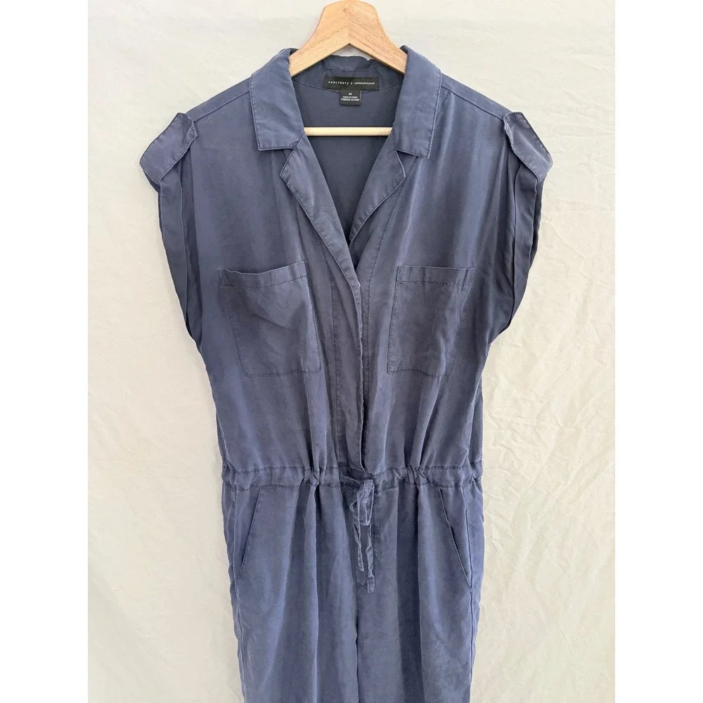 Sanctuary x Anthropologie  Surplice Jumpsuit Womens Navy Blue Utility Medium